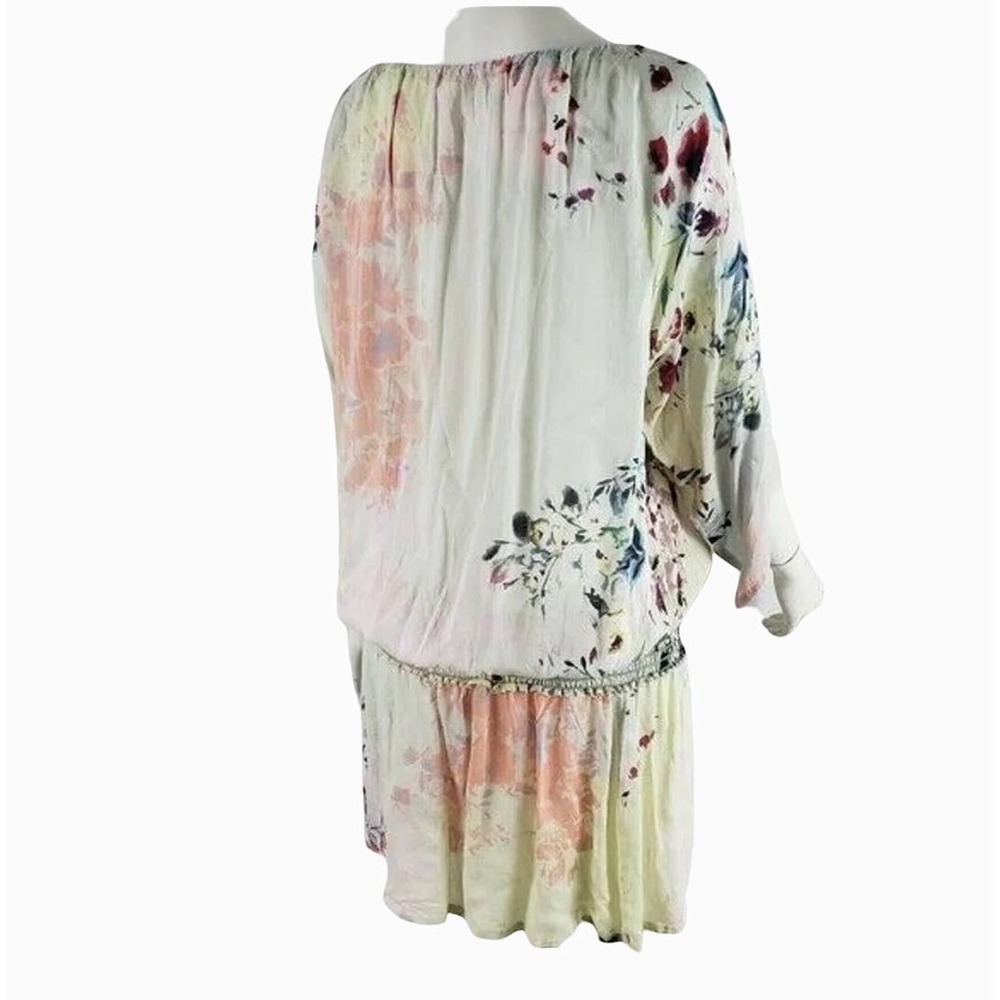 Dylan Tunic Kimono Sleeve Top Smocked Waist Oversize Floral Print Small - Picture 8 of 12
